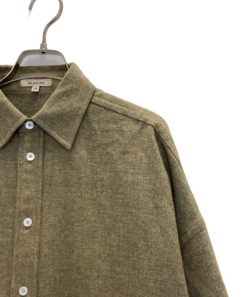BLAMINK（ブラミンク）BLAMINK (ブラミンク) ウールカシミヤレギュラーカラーシャツ オリーブ サイズ:36の古着・服飾アイテム