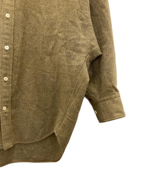 BLAMINK（ブラミンク）BLAMINK (ブラミンク) ウールカシミヤレギュラーカラーシャツ オリーブ サイズ:36の古着・服飾アイテム