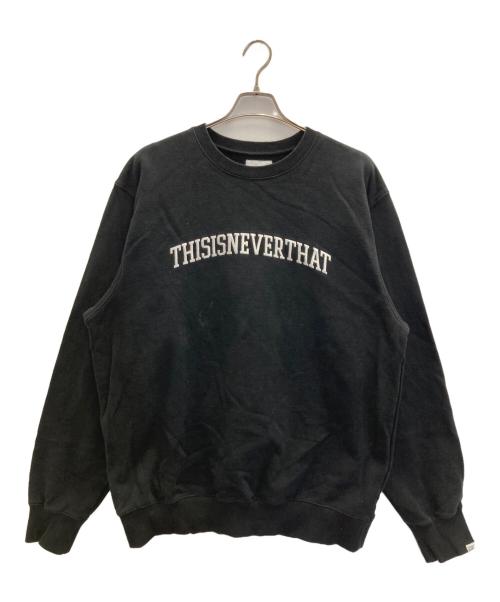 thisisneverthat（ディスイズネバーザット）thisisneverthat (ディスイズネバーザット) ロゴクルーネックスウェット ブラック サイズ:XLの古着・服飾アイテム