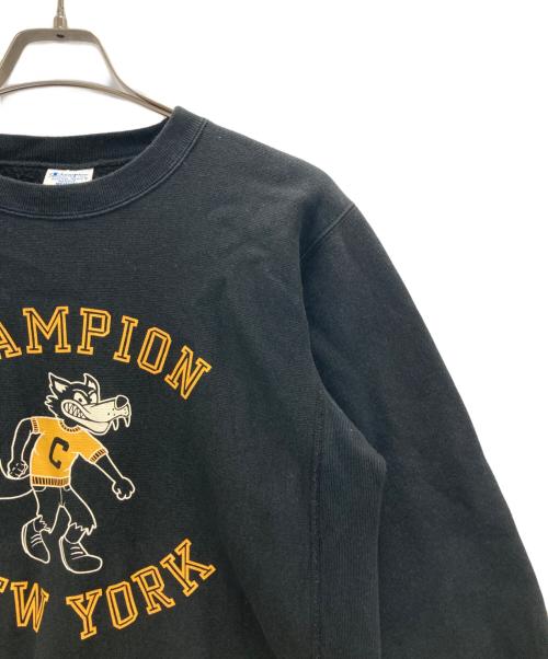 Champion REVERSE WEAVE（チャンピオン リバース ウィーブ）Champion REVERSE WEAVE (チャンピオン リバース ウィーブ) プリントスウェット ブラック サイズ:Ｍの古着・服飾アイテム
