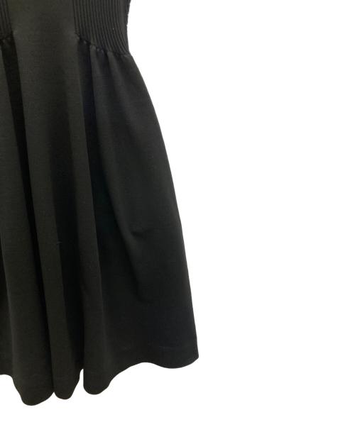 CELFORD（セルフォード）CELFORD (セルフォード) バルーン袖ニットワンピース ブラック×ホワイト サイズ:36の古着・服飾アイテム