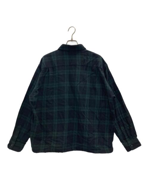 BEAMS（ビームス）BEAMS (ビームス) ワイドフィット チェック プルオーバーシャツ ネイビー×グリーン サイズ:Sの古着・服飾アイテム
