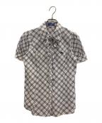 BURBERRY BLUE LABELバーバリー ブルー レーベル）の古着「ノバチェックフリルシャツ」｜ベージュ