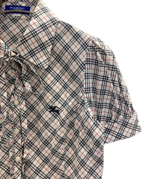 BURBERRY BLUE LABEL（バーバリー ブルー レーベル）BURBERRY BLUE LABEL (バーバリー ブルー レーベル) ノバチェックフリルシャツ ベージュ サイズ:Mの古着・服飾アイテム