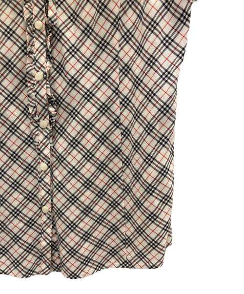 BURBERRY BLUE LABEL（バーバリー ブルー レーベル）BURBERRY BLUE LABEL (バーバリー ブルー レーベル) ノバチェックフリルシャツ ベージュ サイズ:Mの古着・服飾アイテム