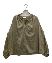 BALLSEY（ボールジィ）の古着「リボンギャザーブラウス」｜オリーブ