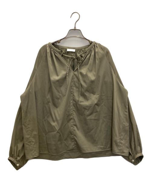 BALLSEY（ボールジィ）BALLSEY (ボールジィ) リボンギャザーブラウス オリーブ サイズ:38の古着・服飾アイテム