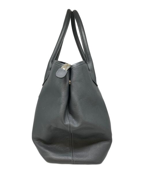 BARNEYS NEWYORK（バーニーズ・ニューヨーク）BARNEYS NEWYORK (バーニーズ・ニューヨーク) シボ革トートバッグ グレーの古着・服飾アイテム