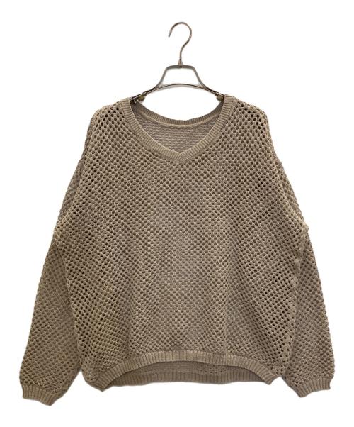 Whim Gazette（ウィムガゼット）Whim Gazette (ウィムガゼット) 2wayアイレットメッシュニット ベージュ サイズ:FREEの古着・服飾アイテム