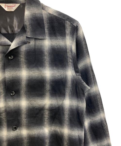 TOWN CRAFT（タウンクラフト）TOWN CRAFT (タウンクラフト) 復刻オンブレチェックシャツ ブラック サイズ:Ｌの古着・服飾アイテム