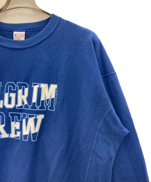 Champion REVERSE WEAVE（チャンピオン リバース ウィーブ）Champion REVERSE WEAVE (チャンピオン リバース ウィーブ) PILGRIM SURF+SUPPLY (ピルグリム サーフサプライ) プリントスウェット ブルー サイズ:Lの古着・服飾アイテム
