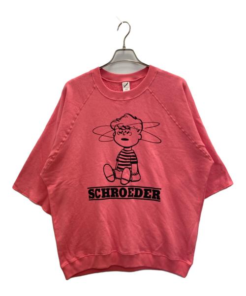 sports wear（スポーツウェア）sports wear (スポーツウェア) PEANUTS (ピーナッツ) 半袖スウェット ピンク サイズ:Ｌの古着・服飾アイテム