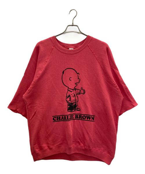 sports wear（スポーツウェア）sports wear (スポーツウェア) PEANUTS (ピーナッツ) 半袖スウェット ピンク サイズ:Ｌの古着・服飾アイテム