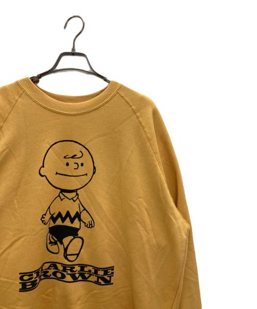 sports wear（スポーツウェア）sports wear (スポーツウェア) PEANUTS (ピーナッツ) プリントスウェット イエロー サイズ:Lの古着・服飾アイテム