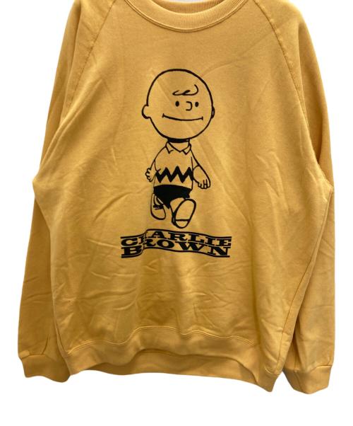 sports wear（スポーツウェア）sports wear (スポーツウェア) PEANUTS (ピーナッツ) プリントスウェット イエロー サイズ:Lの古着・服飾アイテム