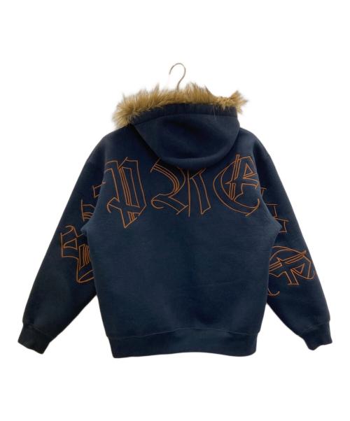 SUPREME（シュプリーム）Supreme (シュプリーム) Faux Fur Zip Up Hooded Sweatshirt ネイビー サイズ:Sの古着・服飾アイテム