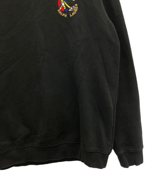 POLO RALPH LAUREN（ポロ・ラルフローレン）POLO RALPH LAUREN (ポロ・ラルフローレン) 刺繍入りスウェット ブラック サイズ:Ｌの古着・服飾アイテム