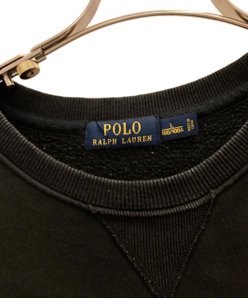 POLO RALPH LAUREN（ポロ・ラルフローレン）POLO RALPH LAUREN (ポロ・ラルフローレン) 刺繍入りスウェット ブラック サイズ:Ｌの古着・服飾アイテム