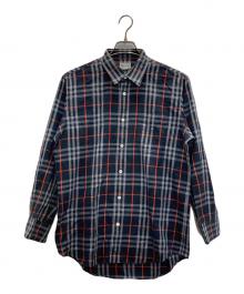 Burberry's（バーバリーズ）の古着「ホース刺繍チェックシャツ」｜ネイビー