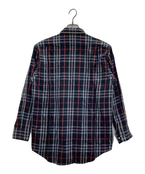 Burberry's（バーバリーズ）Burberry's (バーバリーズ) ホース刺繍チェックシャツ ネイビー サイズ:Lの古着・服飾アイテム