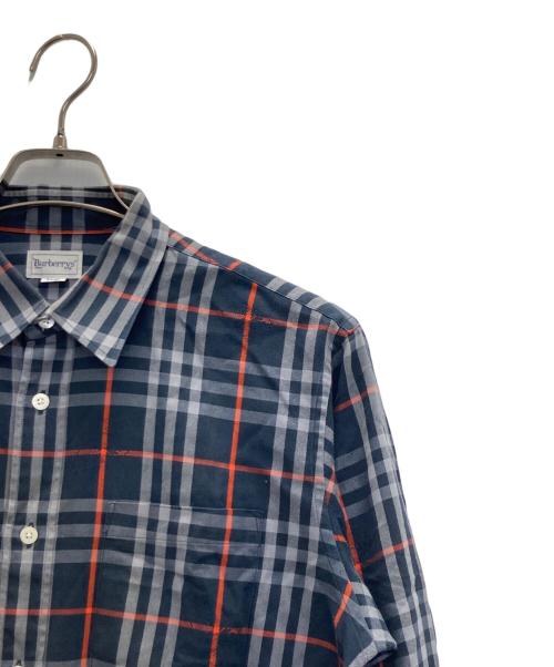 Burberry's（バーバリーズ）Burberry's (バーバリーズ) ホース刺繍チェックシャツ ネイビー サイズ:Lの古着・服飾アイテム