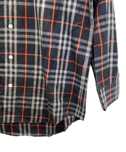 Burberry's（バーバリーズ）Burberry's (バーバリーズ) ホース刺繍チェックシャツ ネイビー サイズ:Lの古着・服飾アイテム