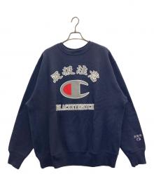 Champion×THE BLACK EYE PATCH（チャンピオン×ブラックアイパッチ）の古着「スウェット」｜ネイビー