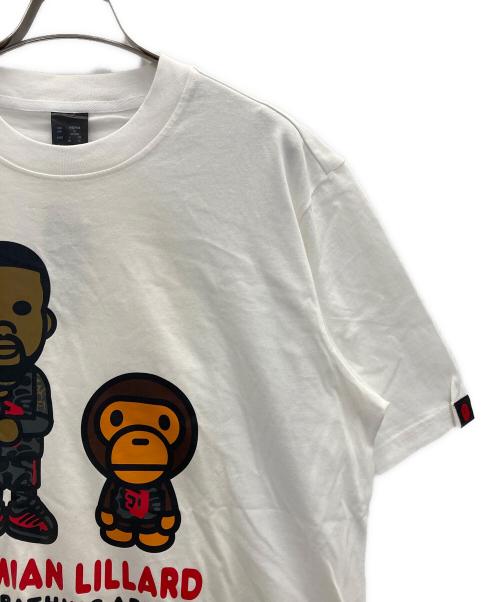 adidas（アディダス）adidas (アディダス) A BATHING APE (アベイシングエイプ) Dame 9 GRAPHIC T SHIRT WHITE ホワイト サイズ:XLの古着・服飾アイテム