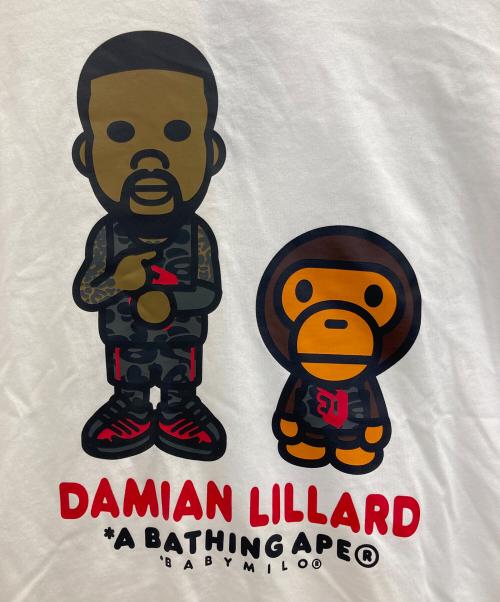 adidas（アディダス）adidas (アディダス) A BATHING APE (アベイシングエイプ) Dame 9 GRAPHIC T SHIRT WHITE ホワイト サイズ:XLの古着・服飾アイテム