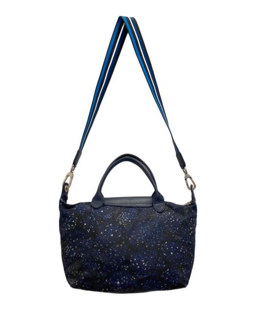 LONGCHAMP（ロンシャン）LONGCHAMP (ロンシャン) 花柄ショルダーバッグ ネイビーの古着・服飾アイテム