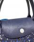 中古・古着 LONGCHAMP (ロンシャン) 花柄ショルダーバッグ ネイビー：7000円