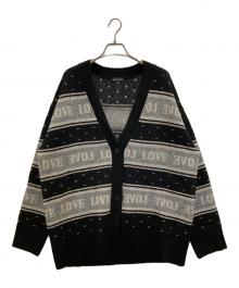 MAISON SPECIAL（メゾンスペシャル）の古着「LOVE Jacquard Cardigan」｜ブラック