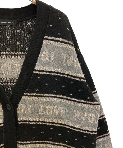 MAISON SPECIAL（メゾンスペシャル）MAISON SPECIAL (メゾンスペシャル) LOVE Jacquard Cardigan ブラック サイズ:FREEの古着・服飾アイテム