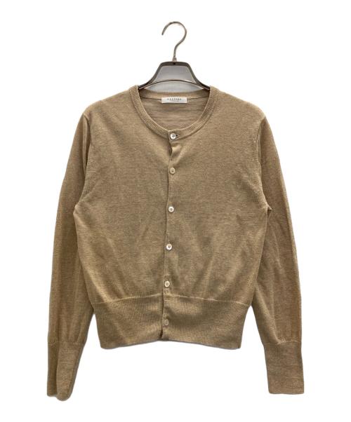 MACPHEE（マカフィー）MACPHEE (マカフィー) プレーンリネン クルーネックカーディガン ベージュ サイズ:Sの古着・服飾アイテム