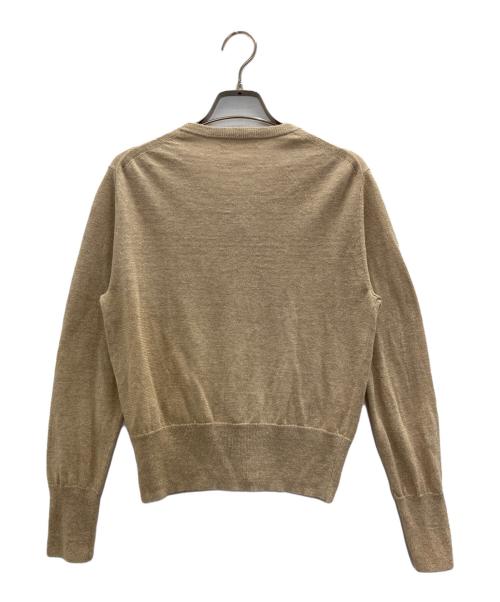 MACPHEE（マカフィー）MACPHEE (マカフィー) プレーンリネン クルーネックカーディガン ベージュ サイズ:Sの古着・服飾アイテム