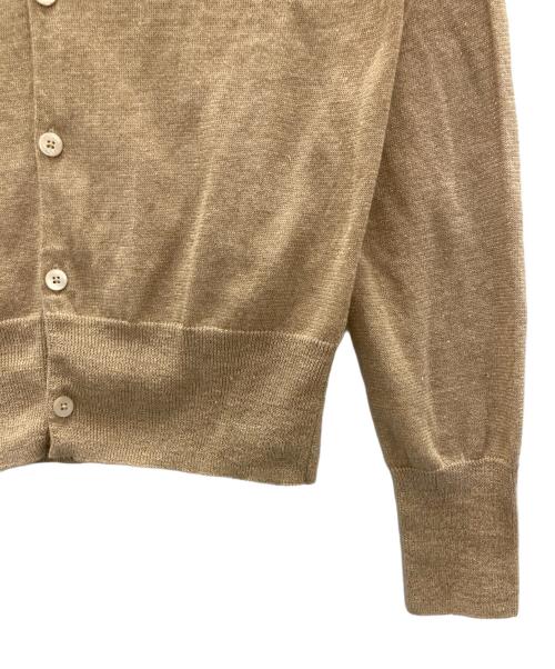 MACPHEE（マカフィー）MACPHEE (マカフィー) プレーンリネン クルーネックカーディガン ベージュ サイズ:Sの古着・服飾アイテム