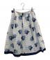 M'S GRACY (エムズグレイシー) フラワーモチーフタックフレアスカート ブルー サイズ:SIZE M：6000円