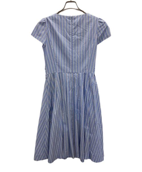 M'S GRACY（エムズグレイシー）M'S GRACY (エムズグレイシー) リボンストライプワンピース ブルー サイズ:SIZE Mの古着・服飾アイテム