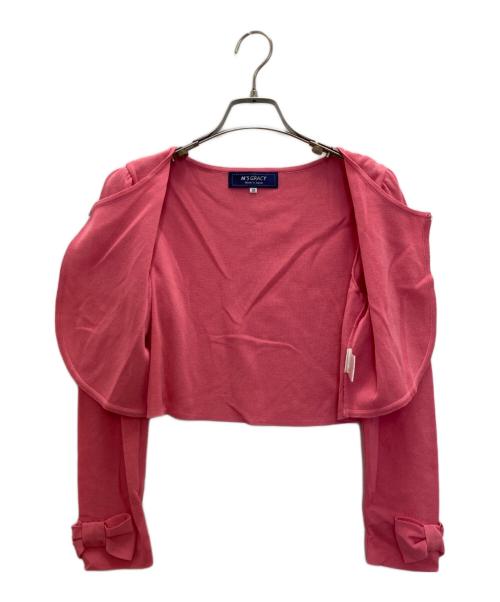M'S GRACY（エムズグレイシー）M'S GRACY (エムズグレイシー) リボンボレロカーディガン ピンク サイズ:Mの古着・服飾アイテム