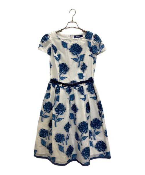 M'S GRACY（エムズグレイシー）M'S GRACY (エムズグレイシー) 花柄ワンピース ホワイト×ブルー サイズ:Mの古着・服飾アイテム