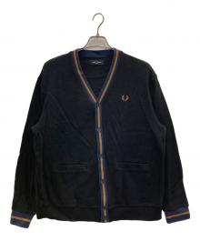 FRED PERRY（フレッドペリー）の古着「鹿の子カーディガン」｜ブラック