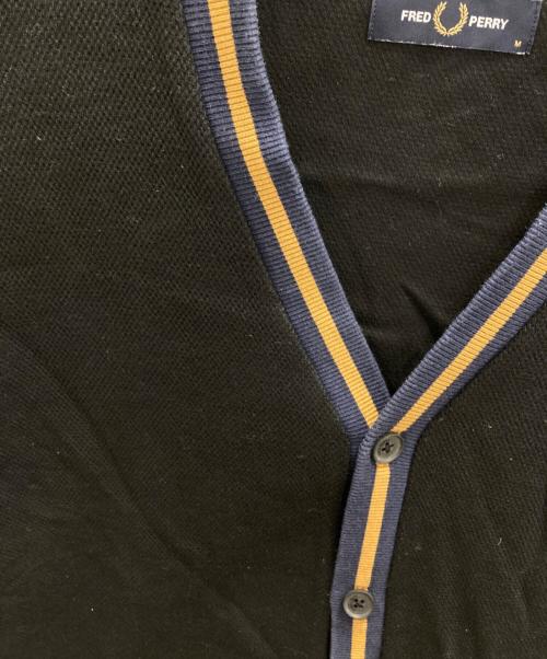 FRED PERRY（フレッドペリー）FRED PERRY (フレッドペリー) 鹿の子カーディガン ブラック サイズ:Mの古着・服飾アイテム