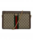 GUCCIグッチ）の古着「オフィディア GGミディアムチェーンショルダーバッグ」｜ブラウン