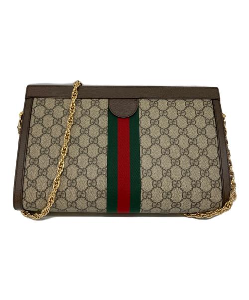 GUCCI（グッチ）GUCCI (グッチ) オフィディア GGミディアムチェーンショルダーバッグ ブラウンの古着・服飾アイテム