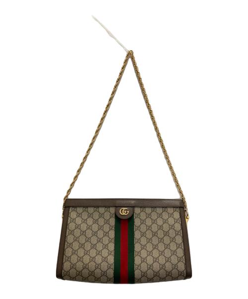 GUCCI（グッチ）GUCCI (グッチ) オフィディア GGミディアムチェーンショルダーバッグ ブラウンの古着・服飾アイテム