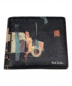 PAUL SMITHポールスミス）の古着「ミニクーパープリント2つ折り財布」｜ブラック