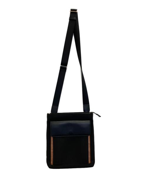 PAUL SMITH（ポールスミス）Paul Smith (ポールスミス) レザーフラップショルダーバッグ ブラックの古着・服飾アイテム
