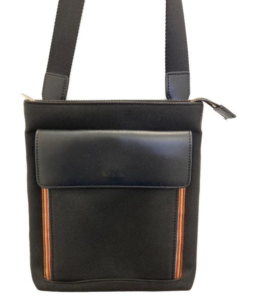 PAUL SMITH（ポールスミス）Paul Smith (ポールスミス) レザーフラップショルダーバッグ ブラックの古着・服飾アイテム