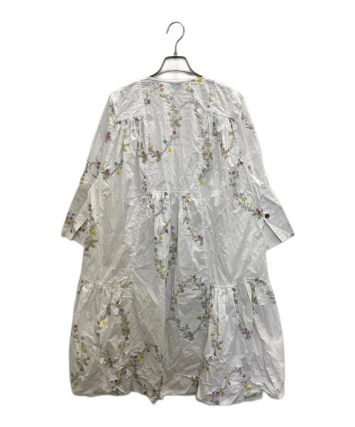 GANNI（ガニー）Ganni (ガニー) 総柄ワンピース ホワイト サイズ:36の古着・服飾アイテム