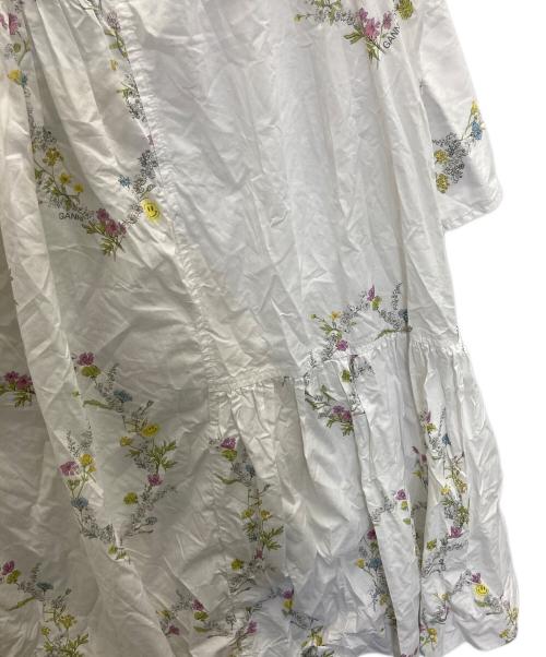 GANNI（ガニー）Ganni (ガニー) 総柄ワンピース ホワイト サイズ:36の古着・服飾アイテム